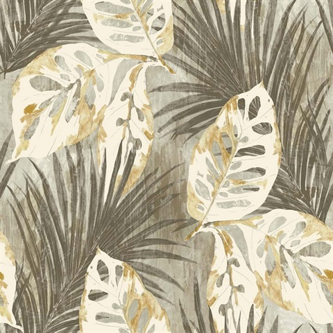 Karma Neutral Tropical Leaf Wallpaper