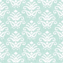 Keaton Aqua Faded Medallion Wallpaper