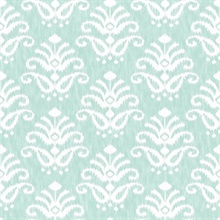 Keaton Aqua Faded Medallion Wallpaper