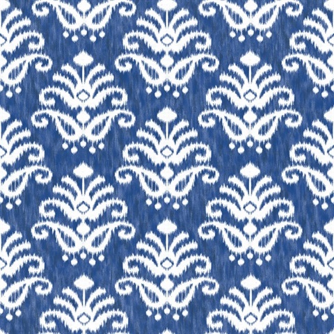 Keaton Blue Faded Medallion Wallpaper