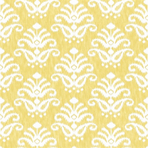 Keaton Yellow Faded Medallion Wallpaper