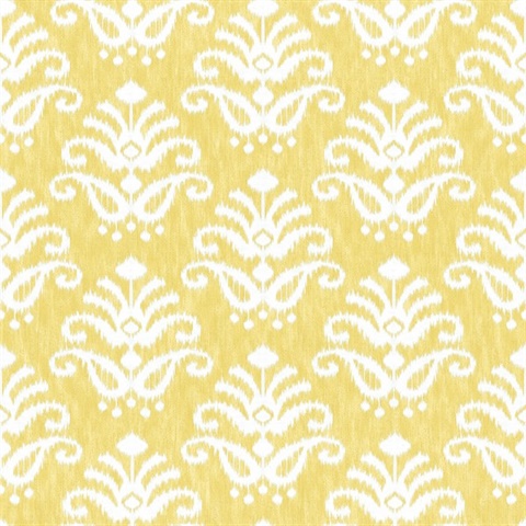 Keaton Yellow Faded Medallion Wallpaper