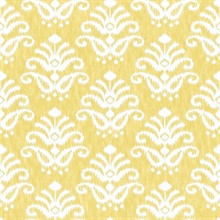 Keaton Yellow Faded Medallion Wallpaper