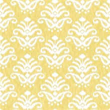 Keaton Yellow Faded Medallion Wallpaper