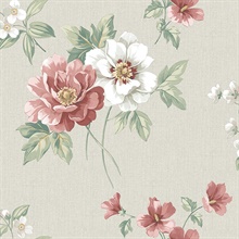 Keighley Red Floral Wallpaper