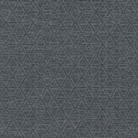 Kelce Dark Blue Geometric Faux Grasscloth Wallpaper