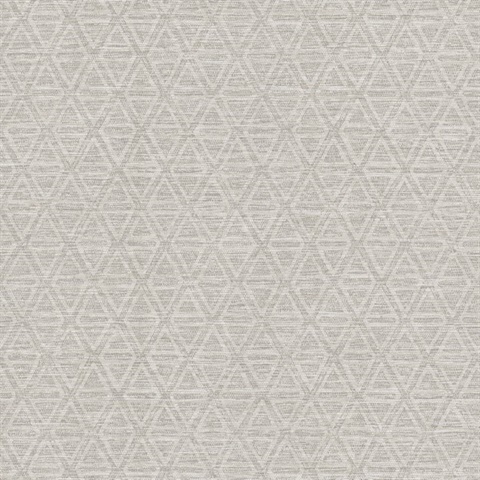 Kelce Silver Geometric Faux Grasscloth Wallpaper