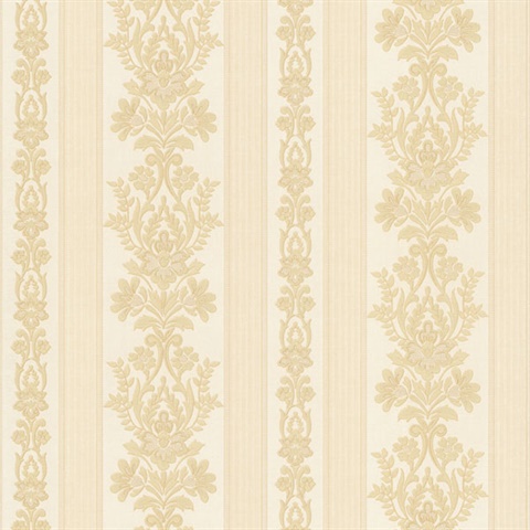 Kensington Beige Damask Stripe