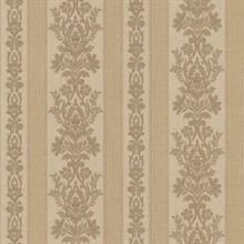 Kensington Brass Damask Stripe