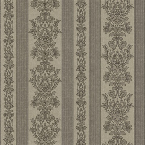 Kensington Grey Damask Stripe