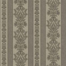 Kensington Grey Damask Stripe