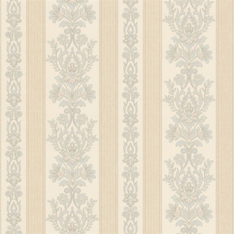 Kensington Light Blue Damask Stripe