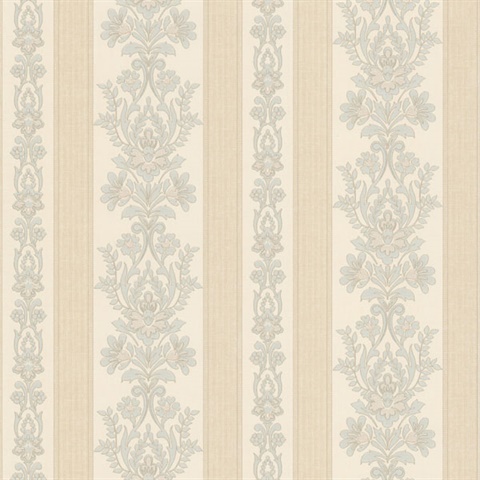 Kensington Light Blue Damask Stripe