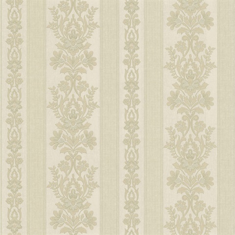 Kensington Light Green Damask Stripe