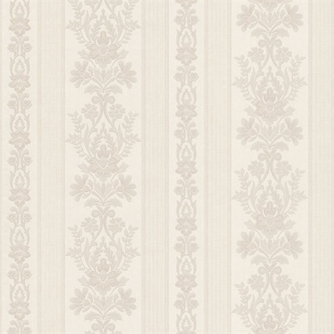 Kensington Off-White Damask Stripe