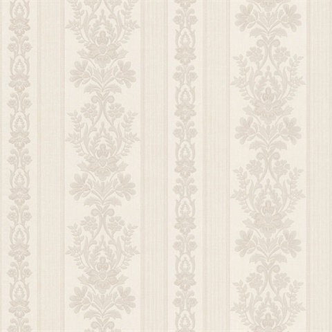 Kensington Off-White Damask Stripe