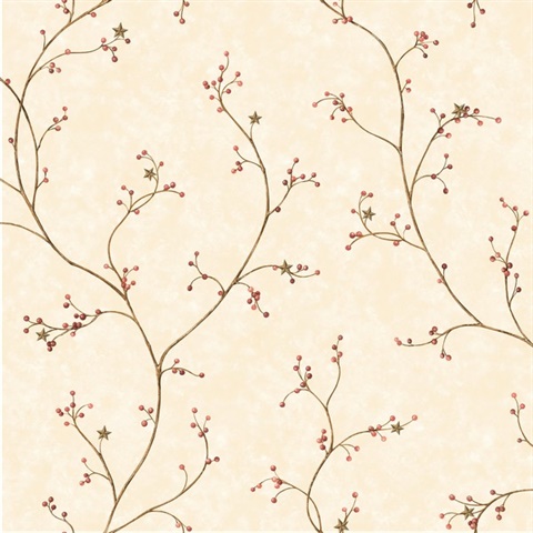 Khaki Justine Khaki Berry Trail Wallpaper