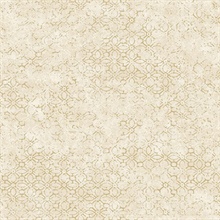 Khauta Champagne Metallic Mediterranean Foil Floral Wallpaper