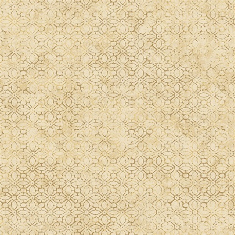 Khauta Gold Metallic Mediterranean Foil Floral Wallpaper