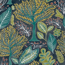 Kiah Blue Leaf Forest Wallpaper