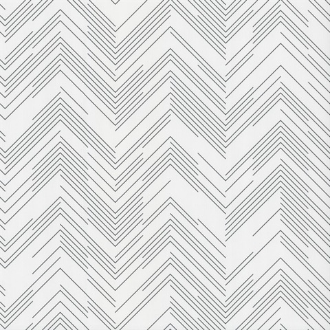 Kian Charcoal Modern Chevron 54" Commercial Grade Wallpaper