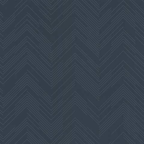 Kian Indigo Modern Chevron 54" Commercial Grade Wallpaper