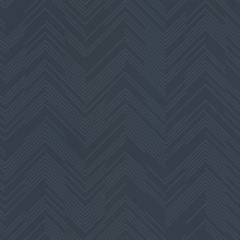 Kian Indigo Modern Chevron 54" Commercial Grade Wallpaper