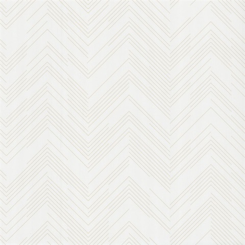 Kian Ivory Modern Chevron 54" Commercial Grade Wallpaper