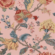 Kianna Jacobean Floral Blush Peel and Stick Wallpaper