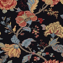 Kianna Jacobean Floral Ebony Peel and Stick Wallpaper
