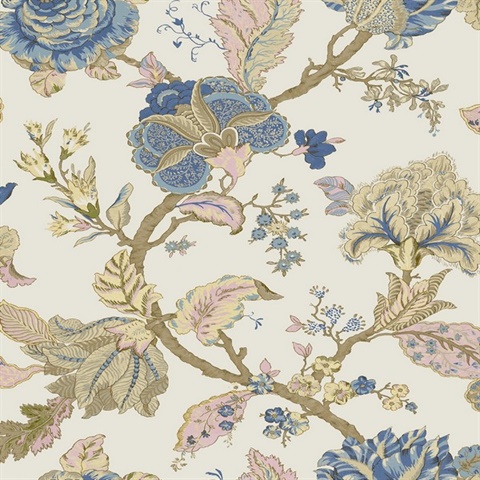 Kianna Jacobean Floral Parchment Peel and Stick Wallpaper