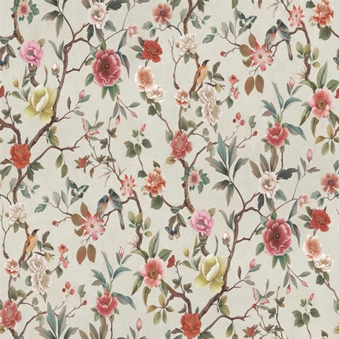 Kimora's Garden Ivory Floral Branch Wallpaper