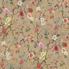 Kimora's Garden Linen Floral Branch Wallpaper