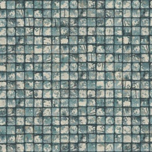 Kingsley Blue Metallic Textured TilesWallpaper