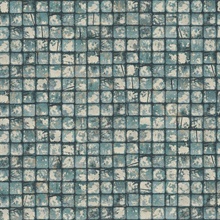 Kingsley Blue Metallic Textured TilesWallpaper
