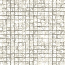 Kingsley Off-White Metallic Textured TilesWallpaper