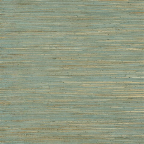 Kira Turquoise Hemp Grasscloth Wallpaper