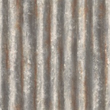 Kirkland Charcoal Corrugated Metal Wallpaper