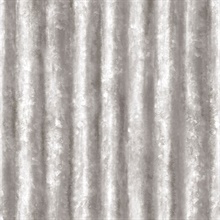 Kirkland Silver Corrugated Metal Wallpaper