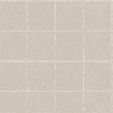 Kishi Dark Beige Tile Square Textured Wallpaper