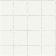 Kishi White Tile Square Textured Wallpaper