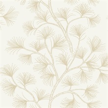 Kismine Gold &amp; Ivory Botanical Trail Wallpaper