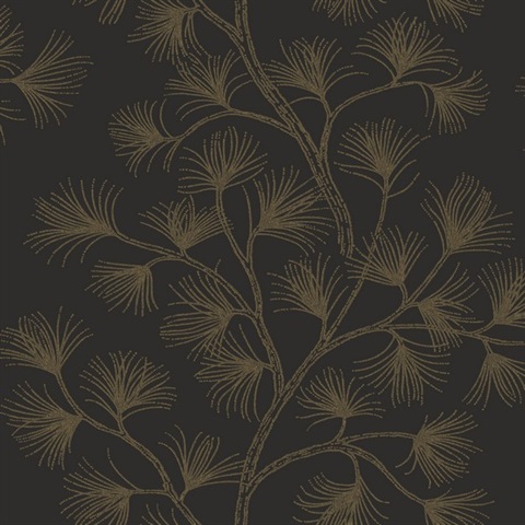 Kismine Noir Botanical Trail Wallpaper