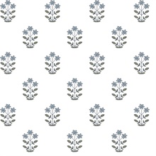 Kit Blue Heather Floral Wallpaper