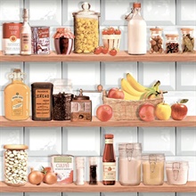 Kitchen Shelf Stories Multi Wallpaper