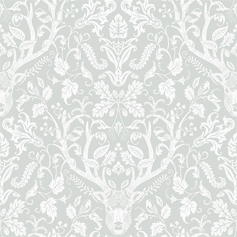 Kiwassa Grey Antler Damask