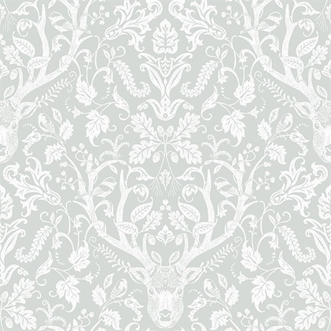 Kiwassa Grey Antler Damask