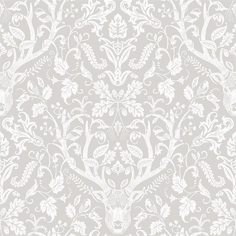 Kiwassa Taupe Antler Damask