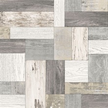 Knock on Wood Neutral Distressed Wallpaper