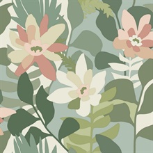 Koko Green Floral Wallpaper